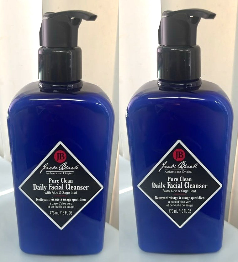 2x Jack Black Men’s Pure Daily Facial Cleanser Face Wash Toner Aloe Sage 16oz ea