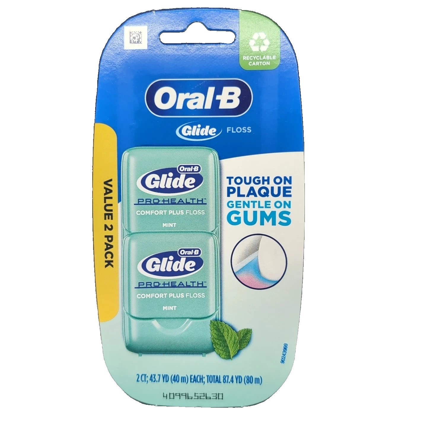 Oral B Glide PRO HEALTH Comfort Plus Floss Mint 87.4 yd ORIGINAL FORMULA, 2 Pack