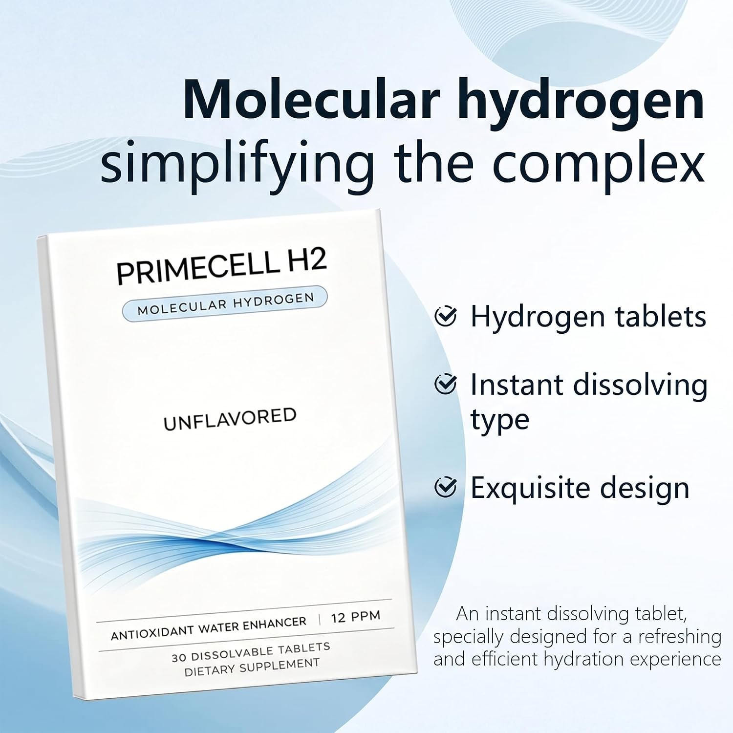 PRIMECELL H2 Molecular Hydrogen Tablets, 30 Count | Supports antioxidant heal…