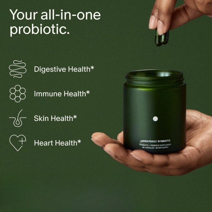 Synbiotic Daily Capsules 60ct Digestive Health Probiotic Adults EXP 12/2027
