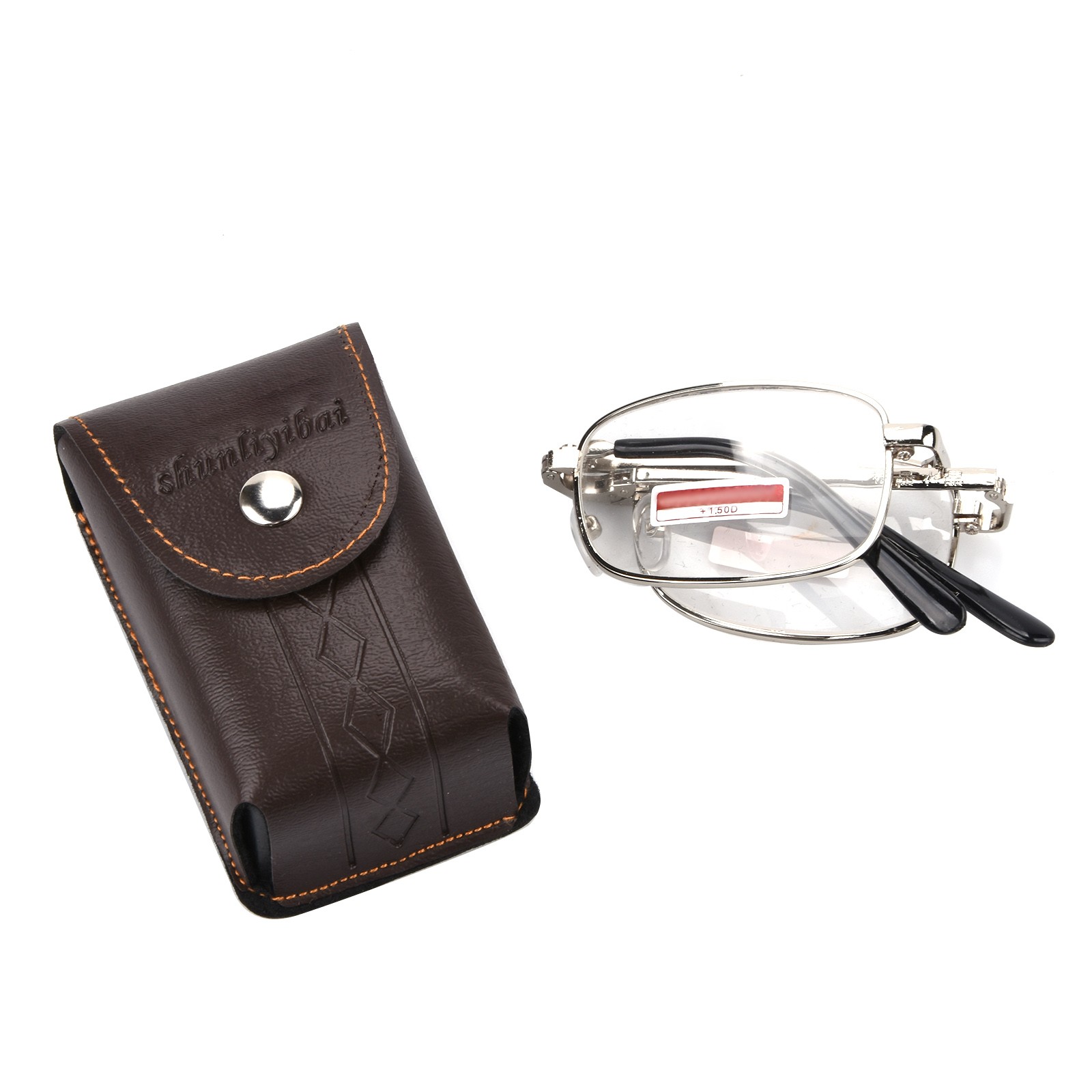 Unisex Fashion +150° Foldable Reading Glasses Presbyopia Glasses w/ Case yy
