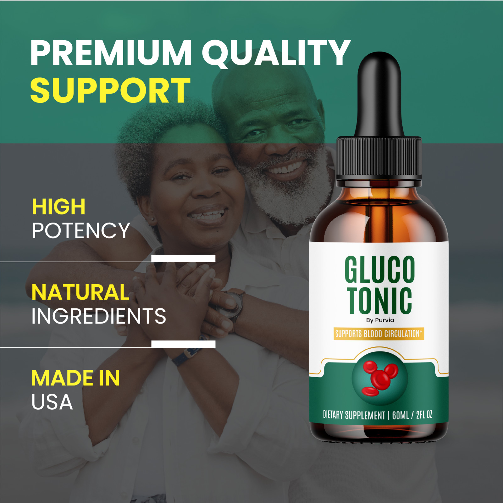 (3 Pack) Gluco Tonic Drops Extra Strength Formula Supplement Maximum Strength