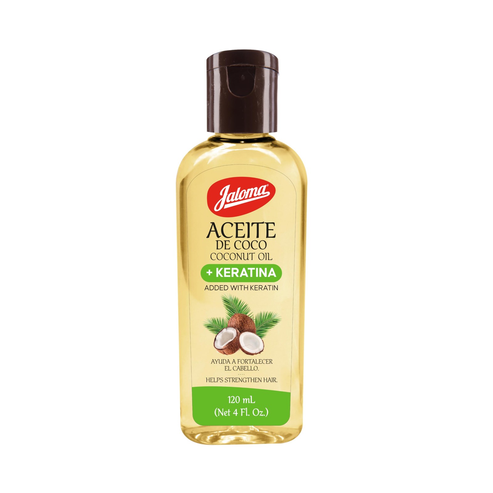 Jaloma Coconut Oil with Keratin to Help Strengthen Hair, 4 Oz Bottle