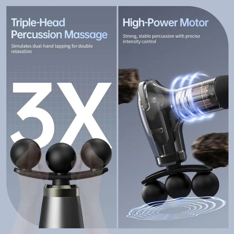 Massage Gun with Extension Handle, Back Massager for Pain Relief Deep Tissue