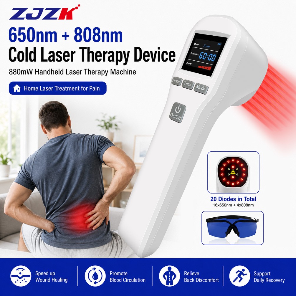 650nm 808nm Cold Laser Therapy 880mW for Lower Back Pain Sciatica Home Treatment