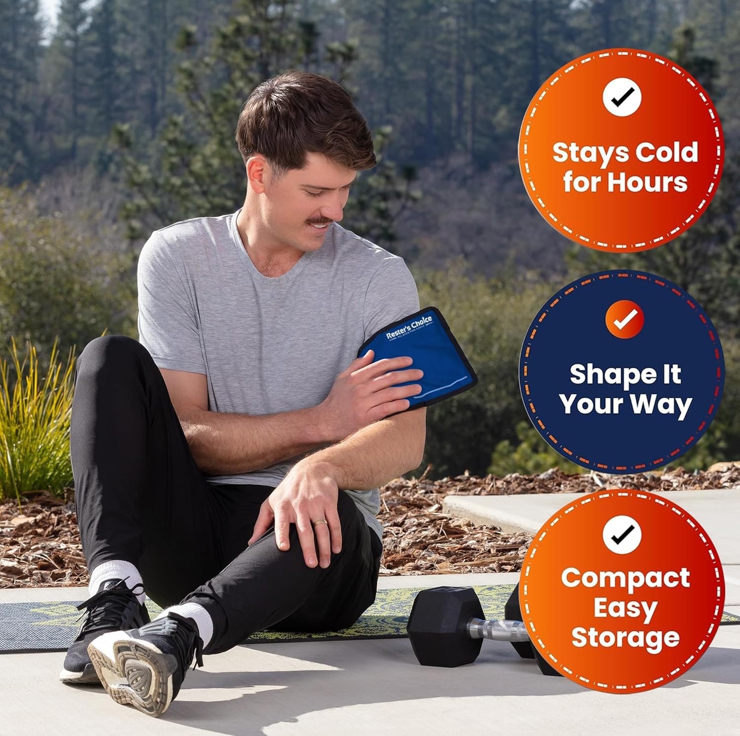 3 Compartment Gel Ice Pack – 7×12 – Superior Cold Distribution for Recovery