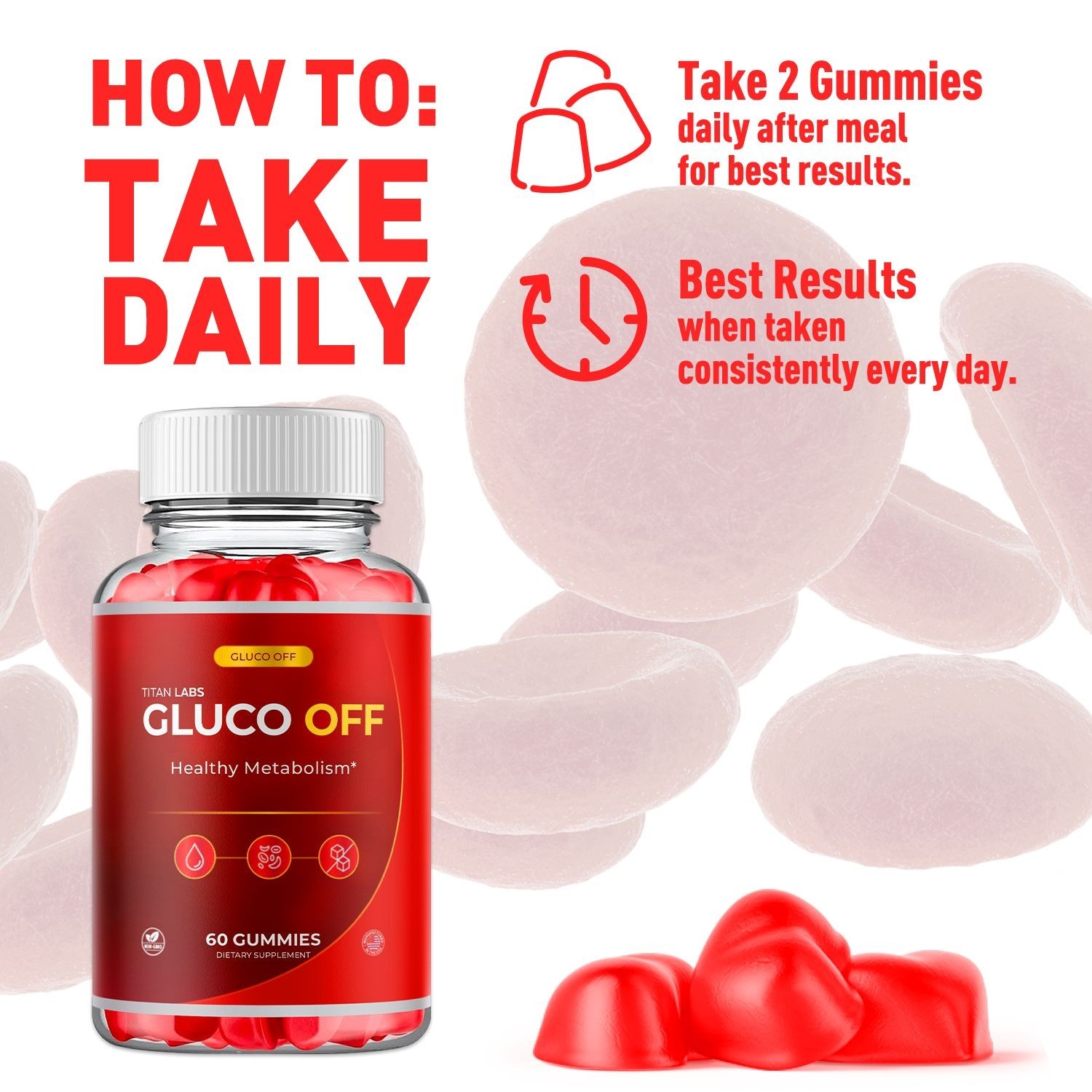(5 Pack) Gluco Off ACV Gummys Advanced Blood Health Support GlucoOff 300 Gummies