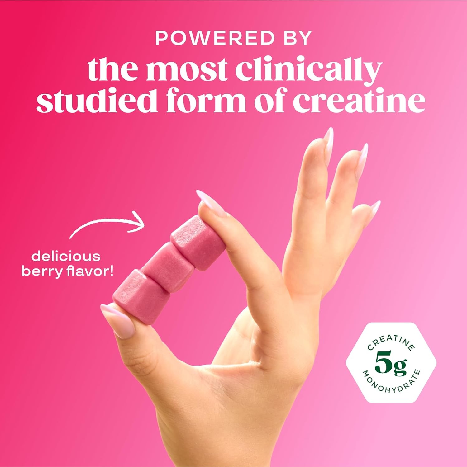 Bloom Creatine Monohydrate Gummies, 5g Per Serving, Sugar Free Creatine Gummy