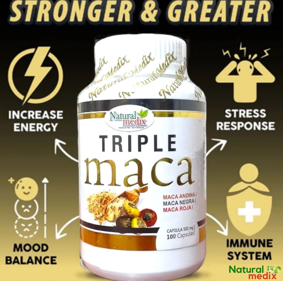 Maca Triple Root Premium Peruvian Organic Blend for Energy & Vitality