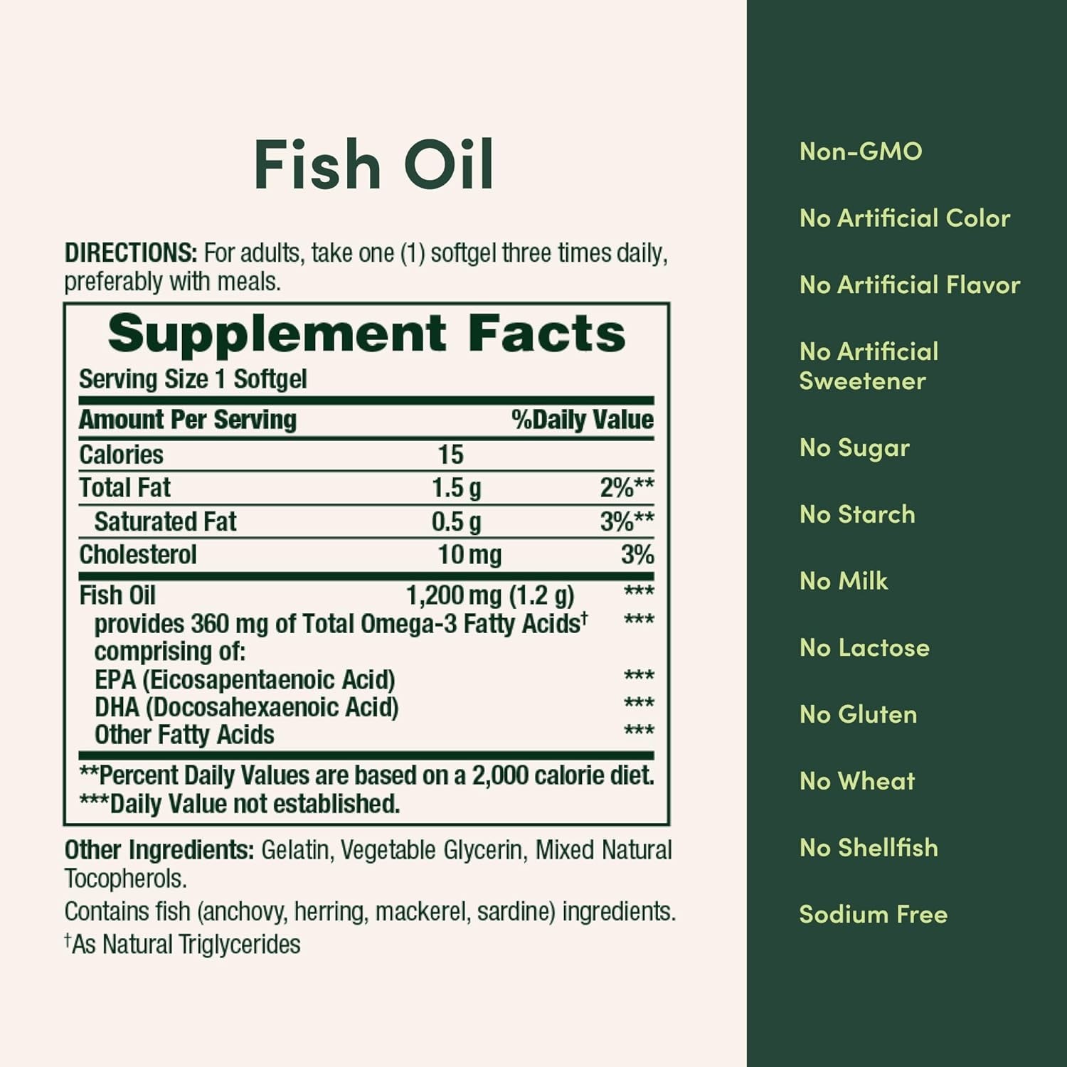 Heart Health Omega-3 Fish Oil Supplements – 1200 Mg, 200 Softgels, Gluten Free