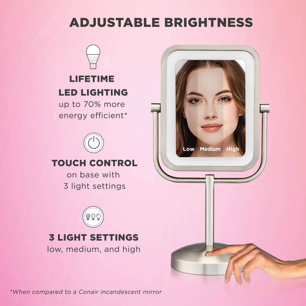 Conair LED Vanity Makeup Mirror – Silver