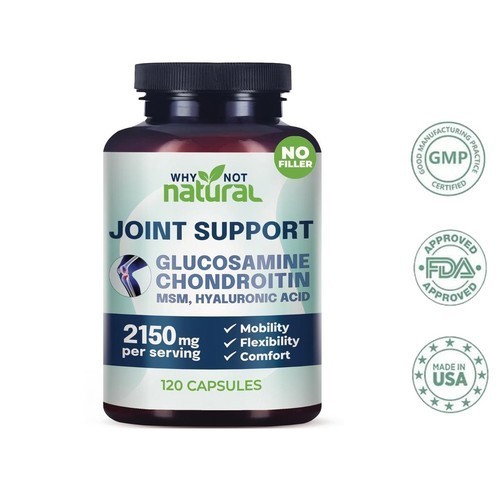 Why Not Natural Glucosamine Chondroitin MSM Joint Support Supplements – 120 Caps