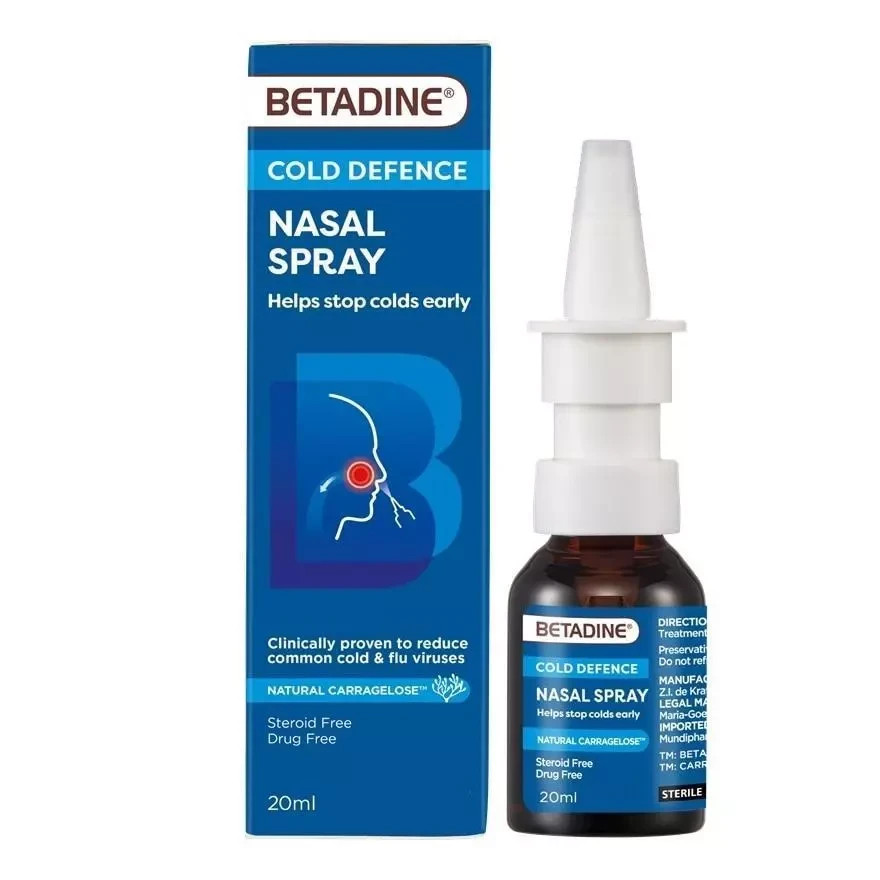 1 X BETADINE Adult Cold Defence Nasal Spray 20ml Helps Stop Colds Early
