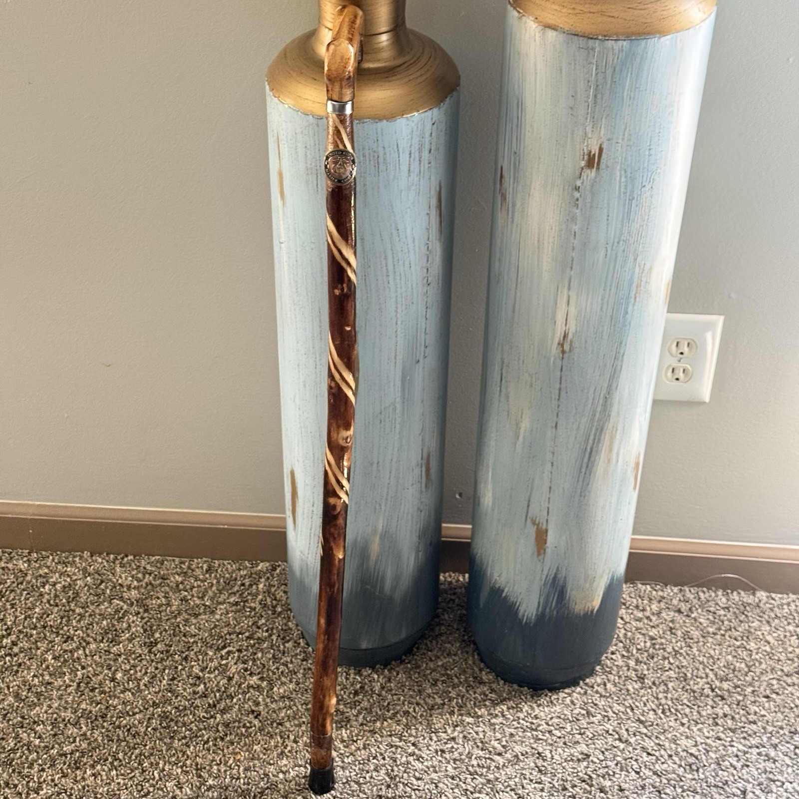 Walking Cane Stick Mobility USMC United State Marine Corps Handcrafted 35”