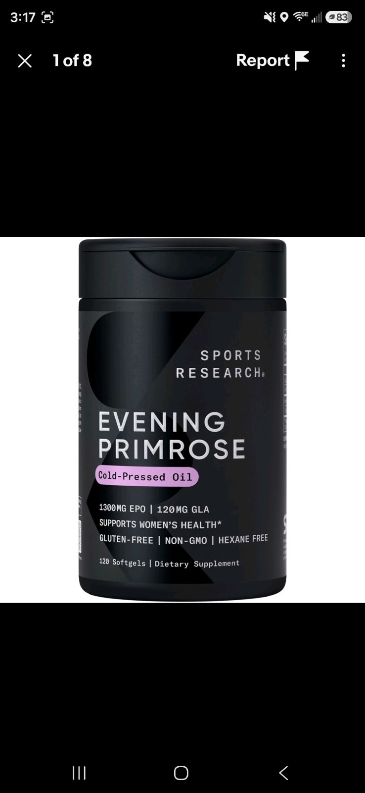Evening Primrose Oil 1300mg Cold-Pressed (120 Softgels)