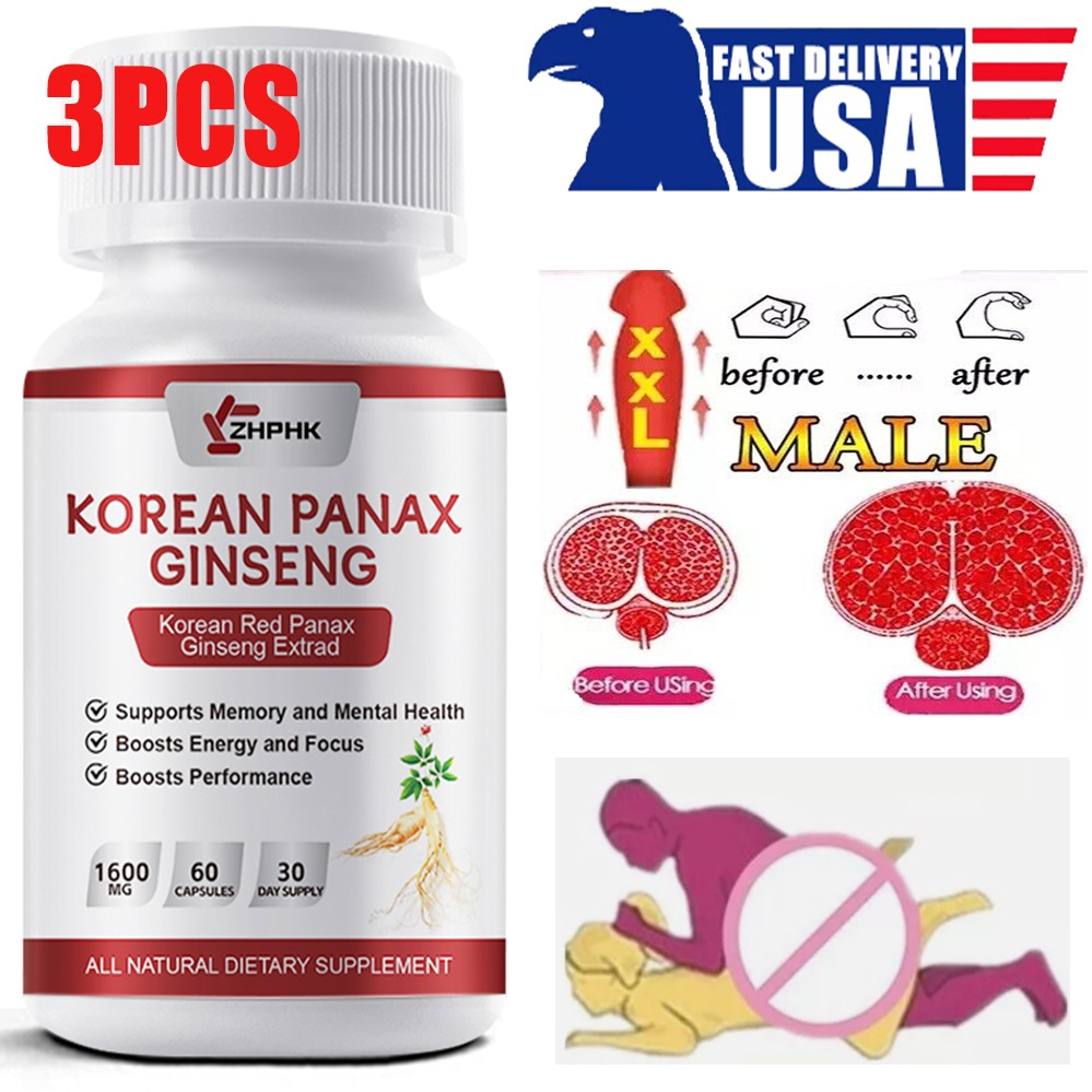 180 Korean Red Panax Ginseng Capsule 1600mg Extra High Strength Ginsenoside Cap