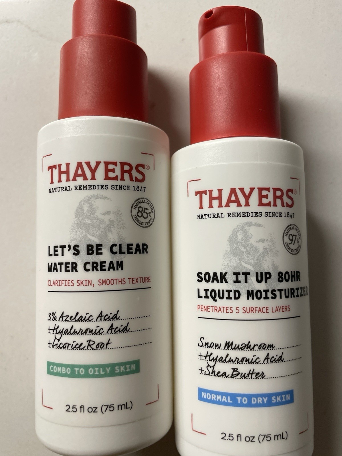 Thayers Soak It Up Moisturizer & Let’s Be Clear Water Cream Face Skin Set New