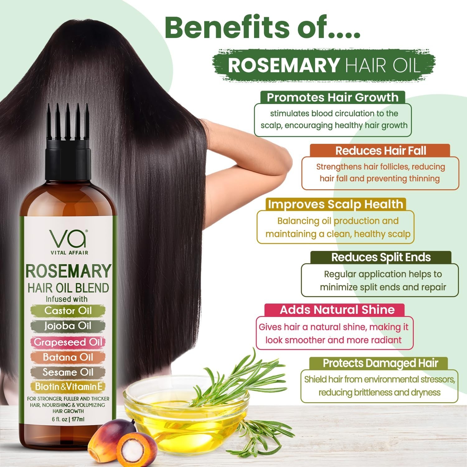 Rosemary Hair Growth Oil 4oz Jojoba Castor Amla Bhringraj Natural New