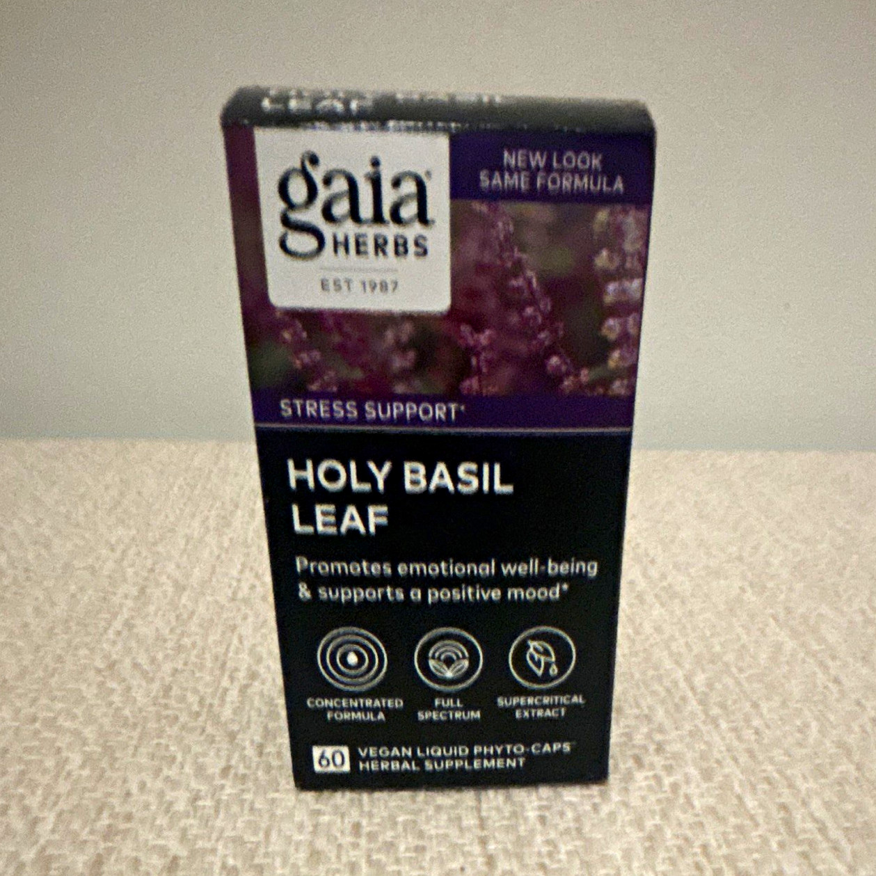 Gaia Herbs Holy Basil Leaf Stress Support Capsules 60 ct Vegan
