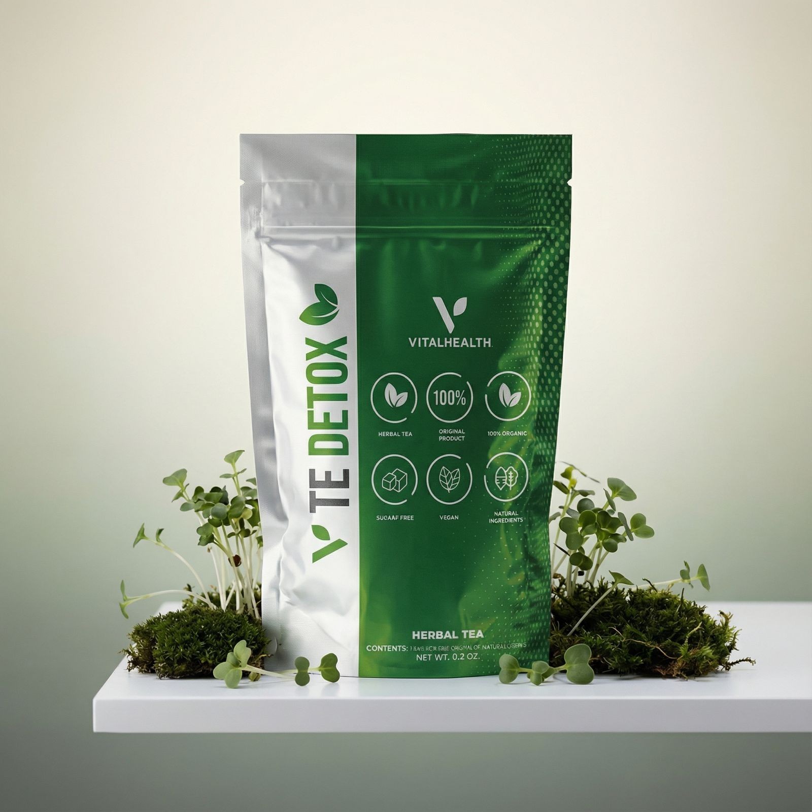 Detox Tea – Vital Health® V-TEDETOX – 0.28 oz (8.05 g) – 1 bag makes 1 gallon