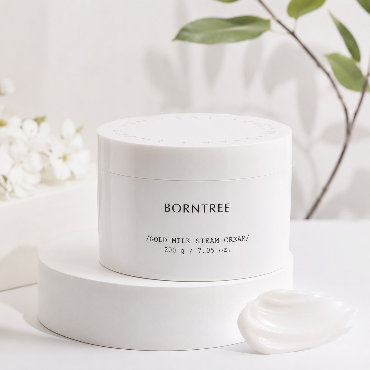 BORNTREE Gold Milk Steam Cream 200g Nourishing Moisturizer