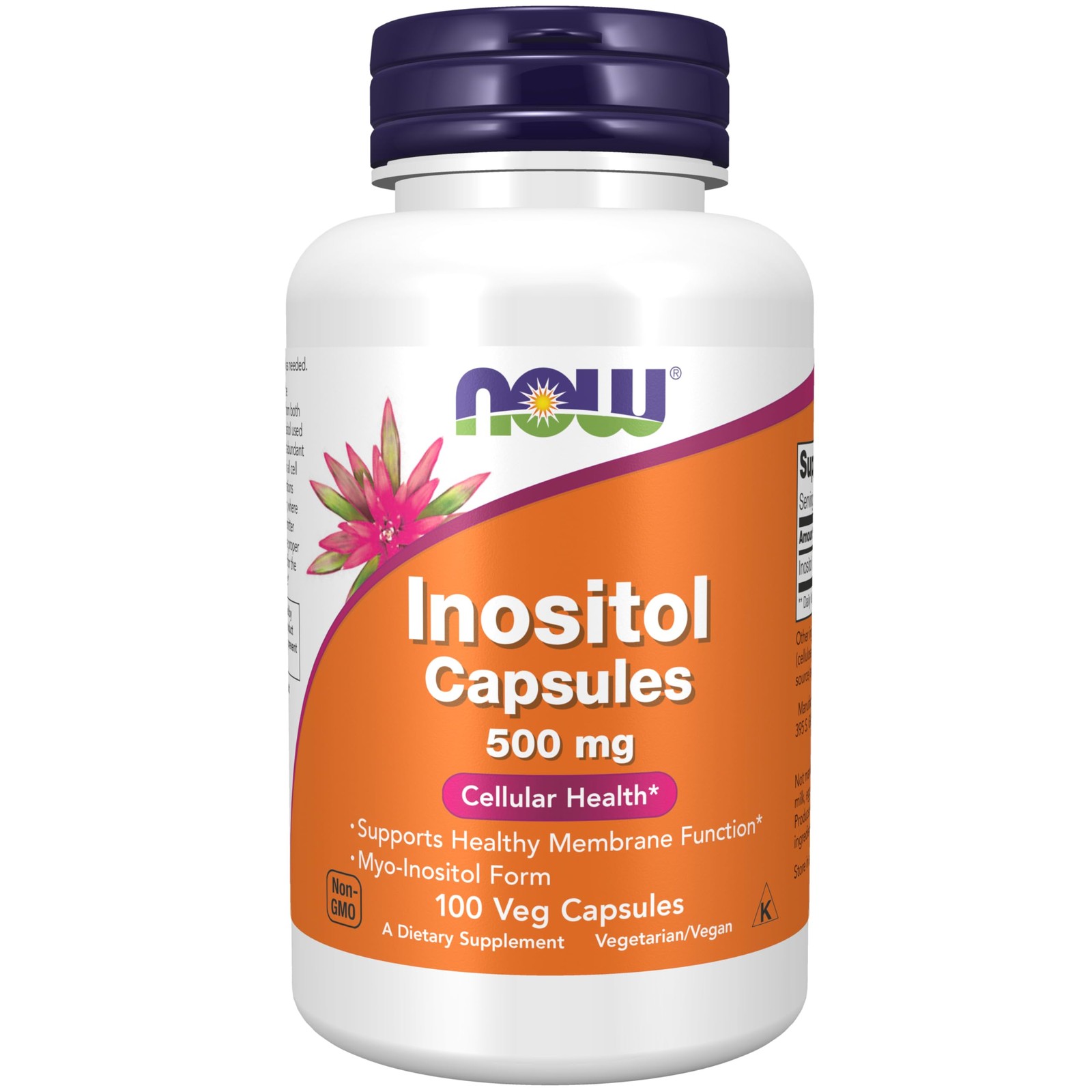 NOW Supplements, Inositol 500 mg, Healthy 100 Count (Pack of 1), White