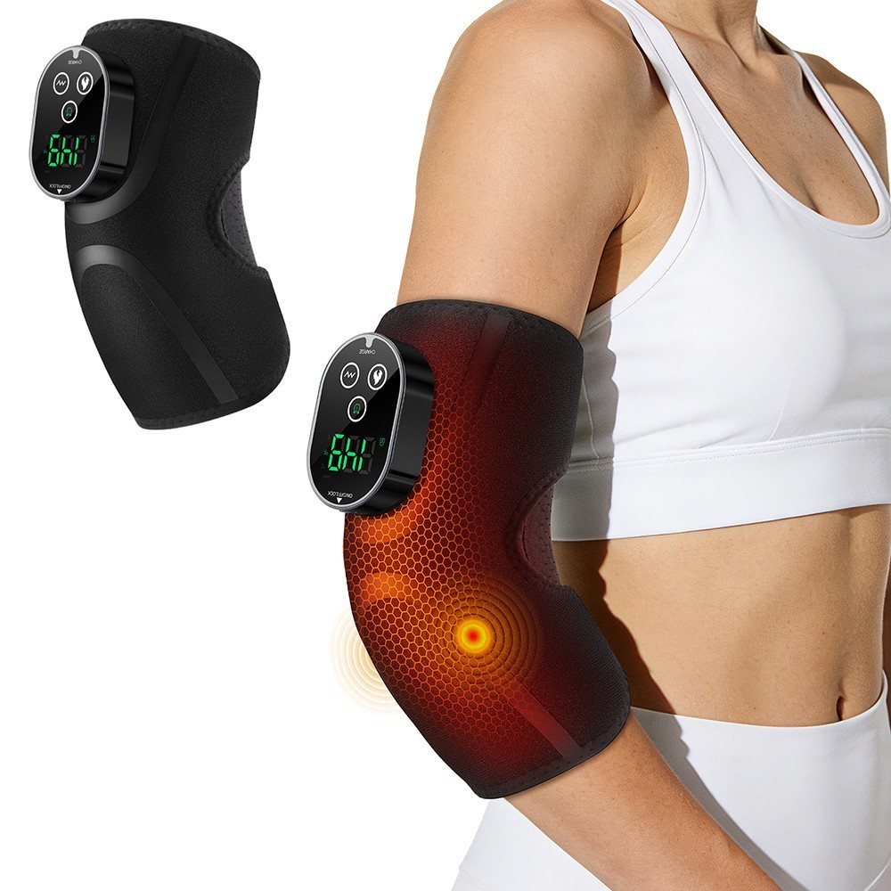 Cordless Elbow Massager Support Brace Heating Vibration Therapy Joint Pain Wrap
