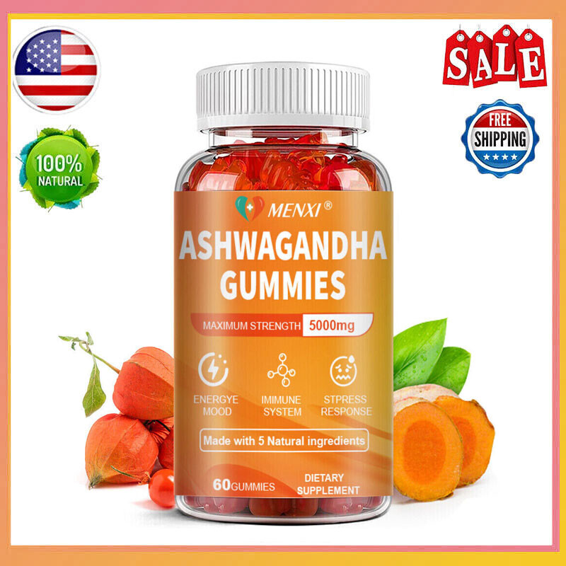 60PCS MENXI Ashwagandha Sensoril Gummies – Sleep Quality & Stress Defense US