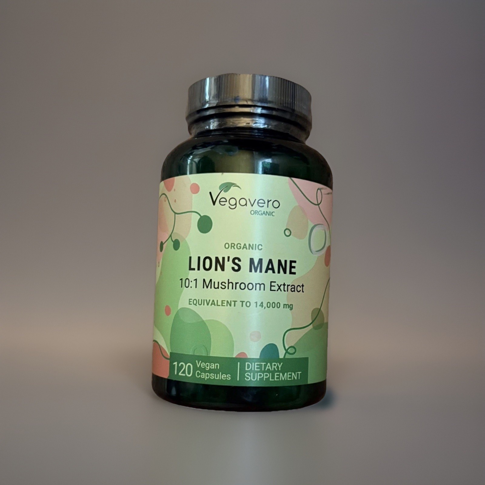 Vegavero Organic Vegan Lion’s Mane Mushroom Extract 14000mg 120 Capsules