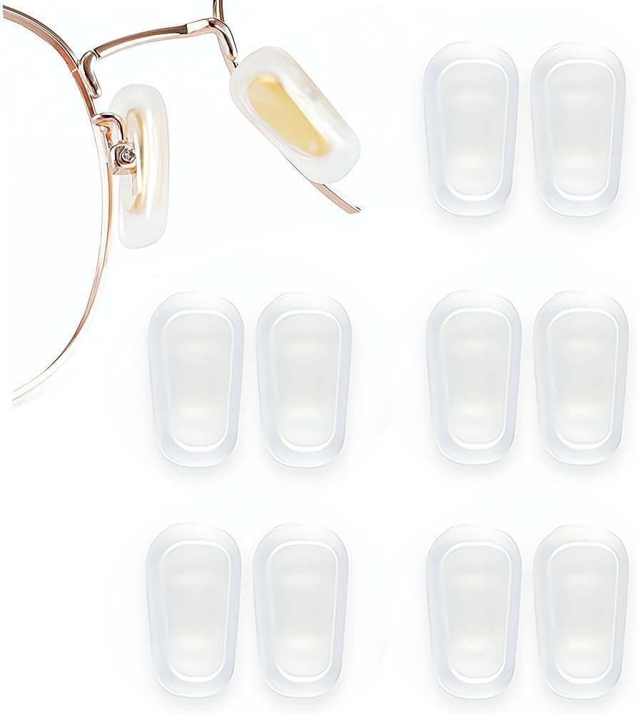 5 Pairs Slip-On Nose Pads Covers,Soft Silicone Eyeglasses Nosepads Anti-Slip Gla