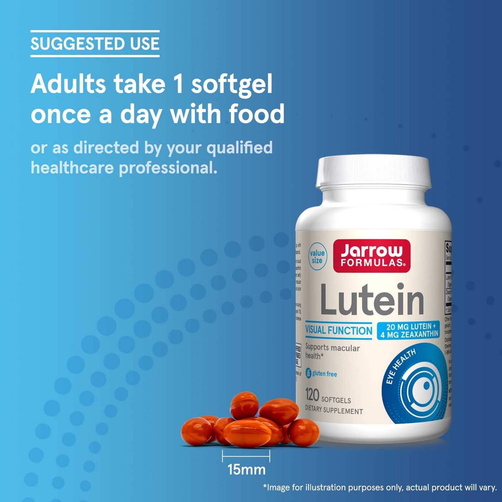 Lutein 20 mg Softgels – 120 Count – Eye Health Support with Zeaxanthin – 120 Ser