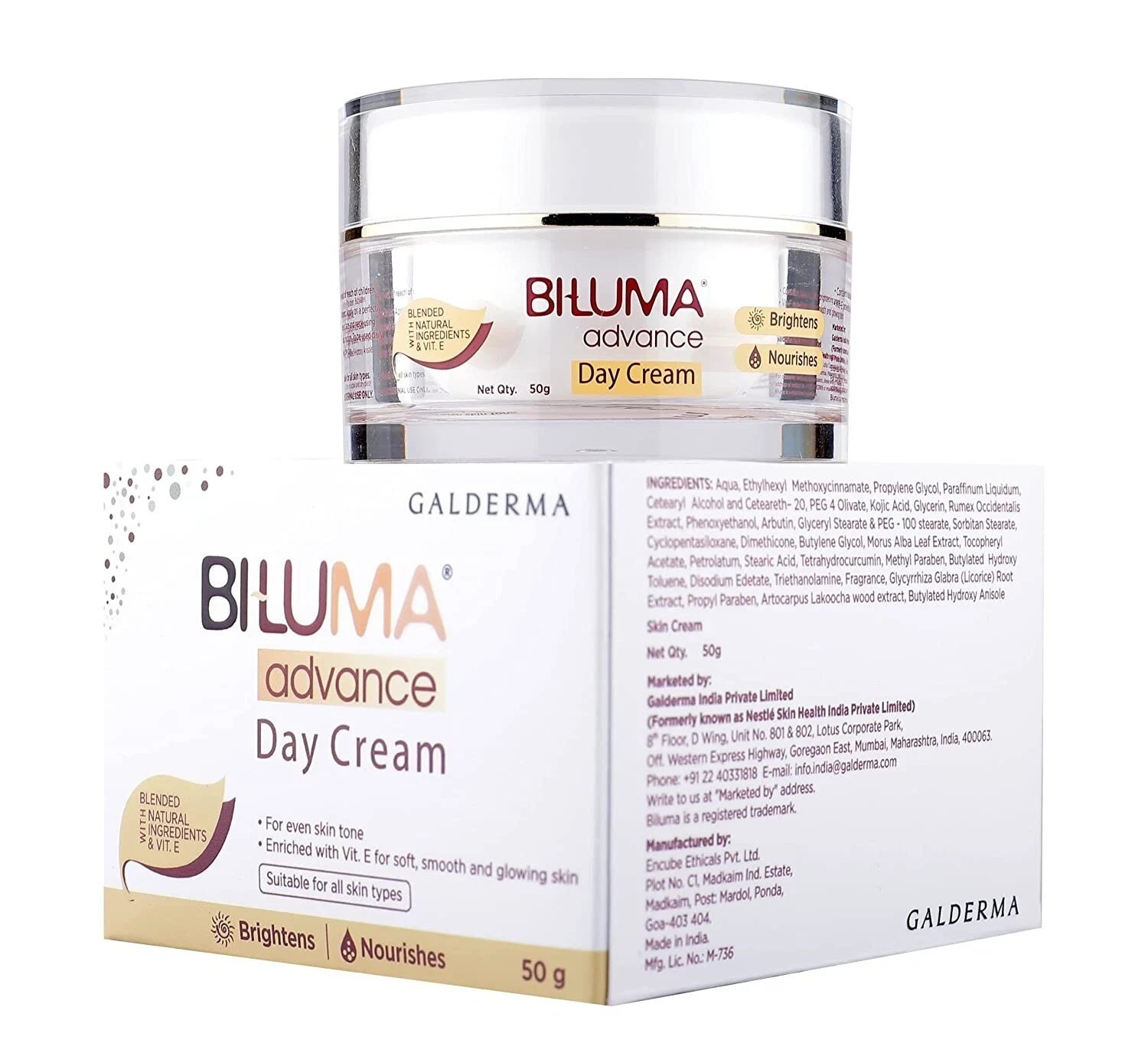 Biluma Advance Skin Brightening Day cream for even skin tone 50 gm
