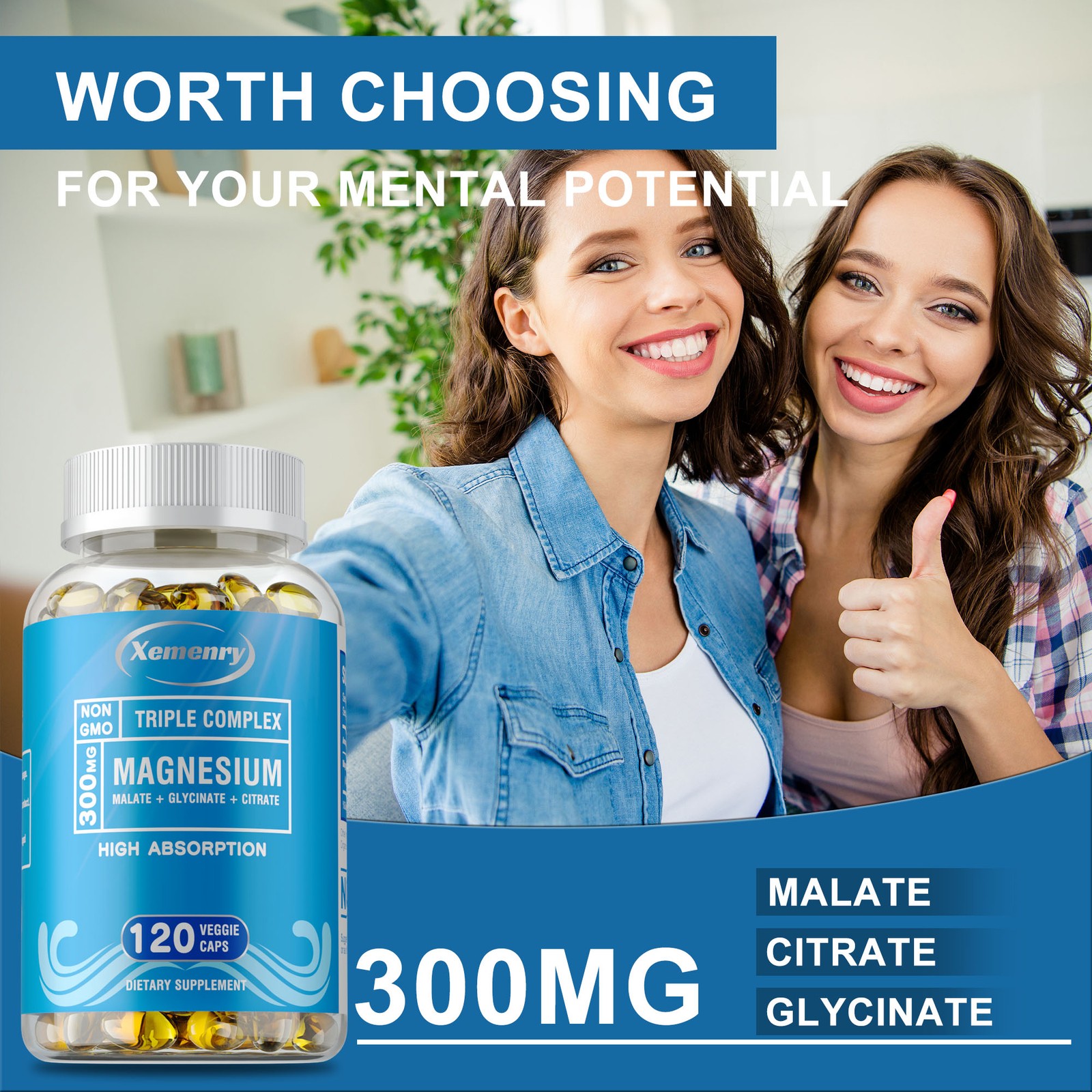 Triple Magnesium Complex – Magnesium Malate, Glycinate, Citrate – Muscle Health