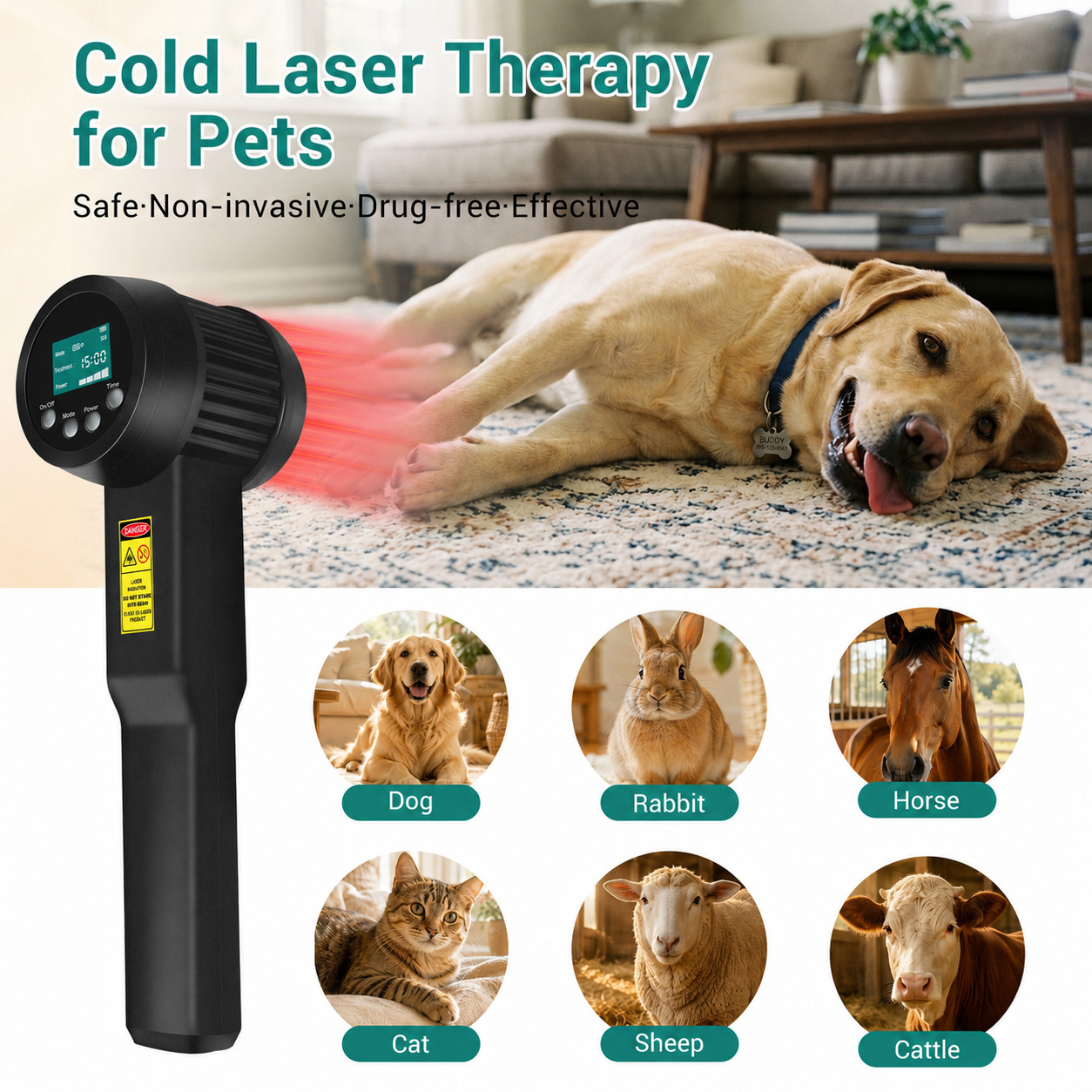 25W Super Pulsed LLLT Red and NIR Light Laser 905nm 808nm 660nm for Pain Relief