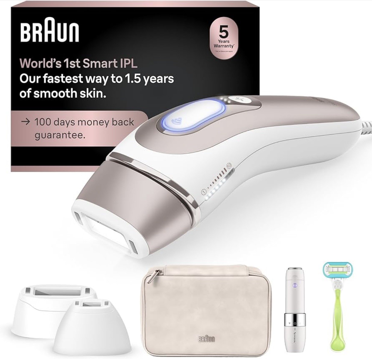 Braun IPL Skin i·Expert Home Laser Hair Removal Smart IPL – Case Trimmer PL7219