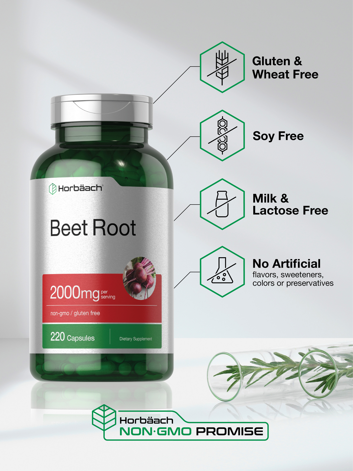 Beet Root Powder Capsules 2000mg | 220 Pills | Herbal Extract | by Horbaach