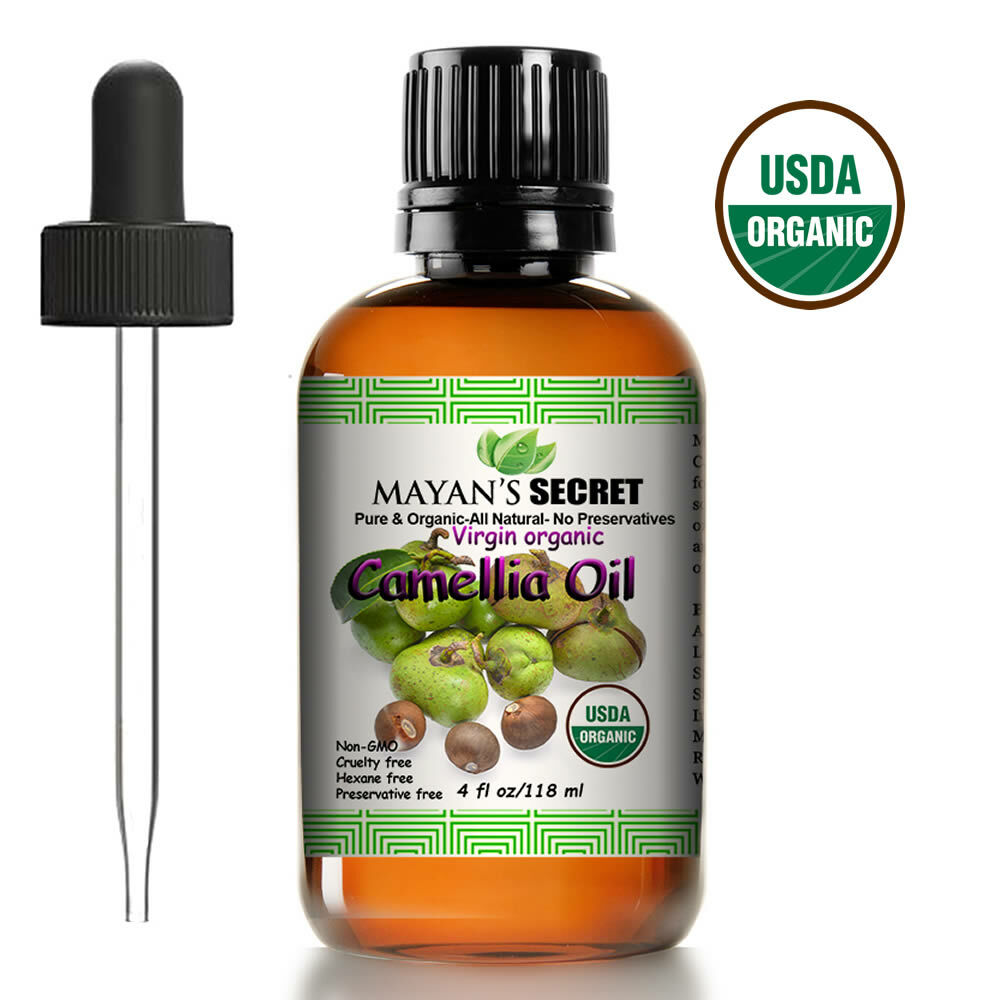 USDA Certified Virgin Organic Camellia Essential Oil Cold Pressed | 4oz Bottle