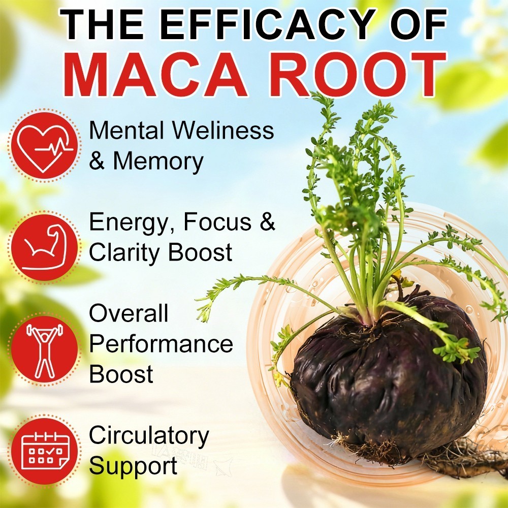 Organic Maca Root Capsules 14000mg, Peruvian Maca Extract for Men & Women 120cap