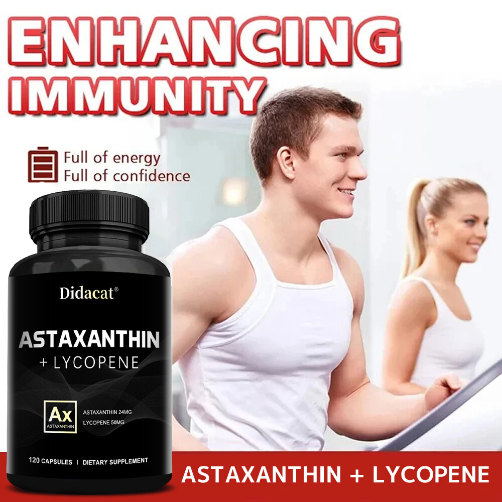 Astaxanthin & Lycopene- Supports Skin, Eye, Joint Heart Health, Enhance Immunity