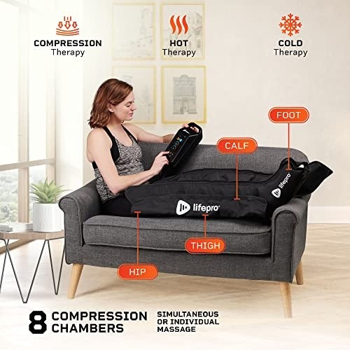 LifePro Axis Pro Air Compression Leg Massager – Black (Open Box)
