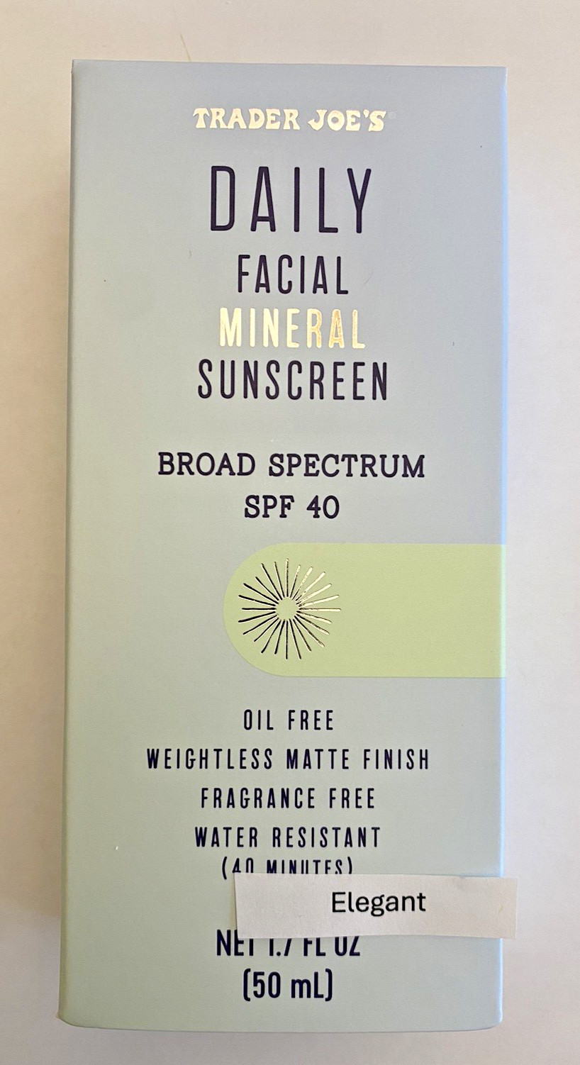 *NEW* Trader Joe’s Daily Facial Mineral Sunscreen SPF 40 Oil Free 1.7 OZ
