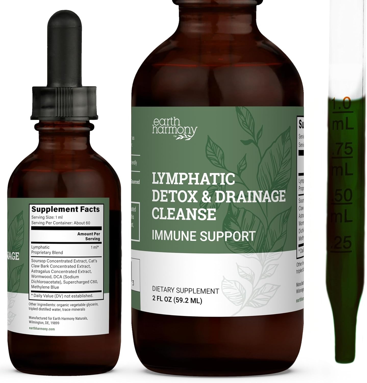 Lymphatic Drainage Drops Detox with Soursop Cat’s Claw Bark Astragalus Wormwood