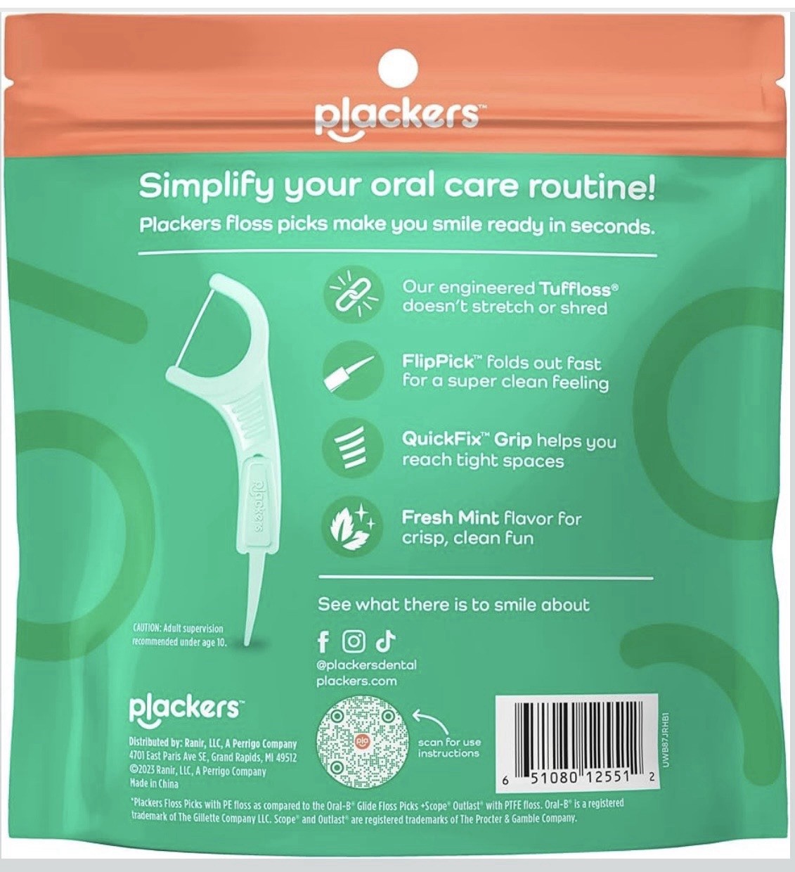 300 CT Plackers Micro Mint Dental Floss Tooth Picks Plastic Oral Teeth Flossers