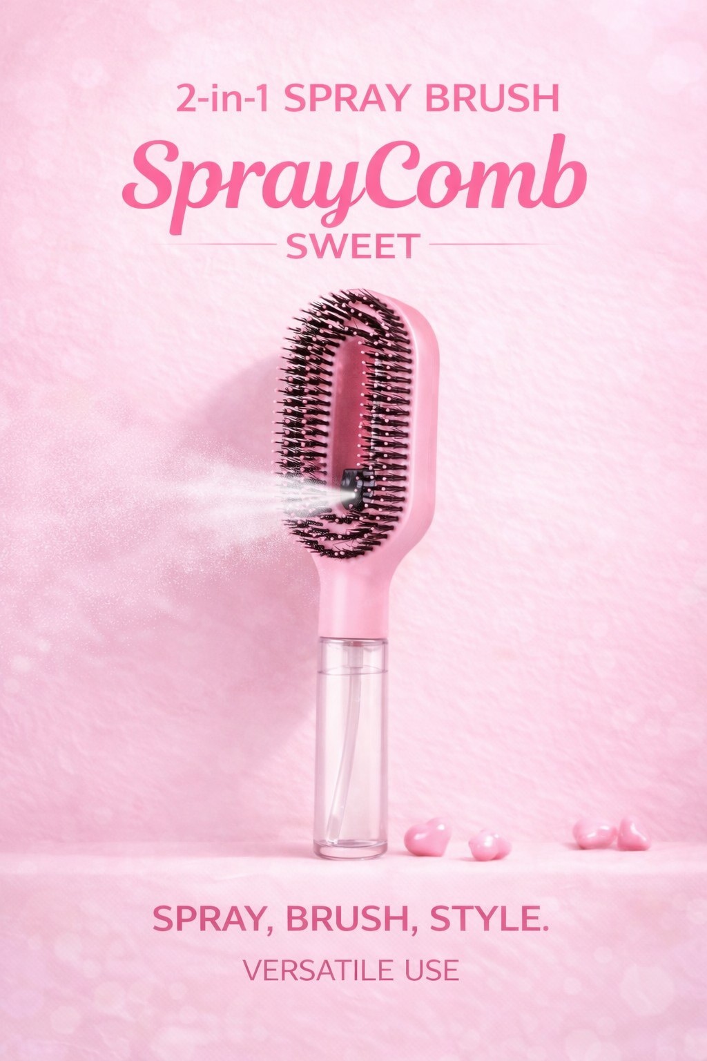 SPRAY HAIR BRUSH Detangler Portable Water Mist Comb Anti Frizz Brush and Comb