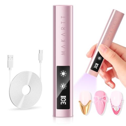 UV Nail Lamp, Handheld Flash Cure Lamp with Painless Mode A2-Rose Gold