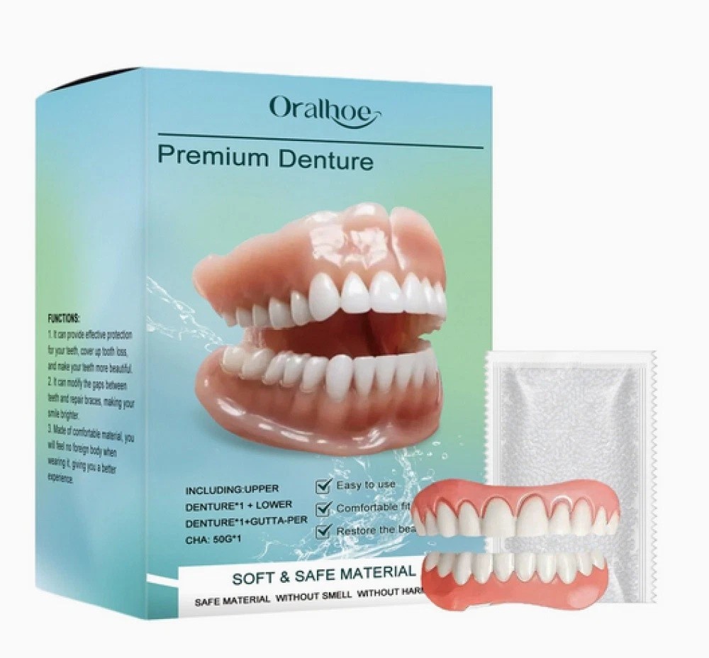 Denture Gum & Mold Kit Moldable False Teeth Veneers Upper Lower for Women Men