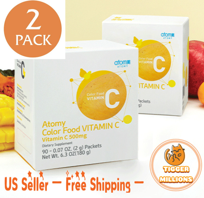 [US Seller] 2PKS ATOMY Color Food VITAMIN C Health Supplement (90Sticks x 2g)