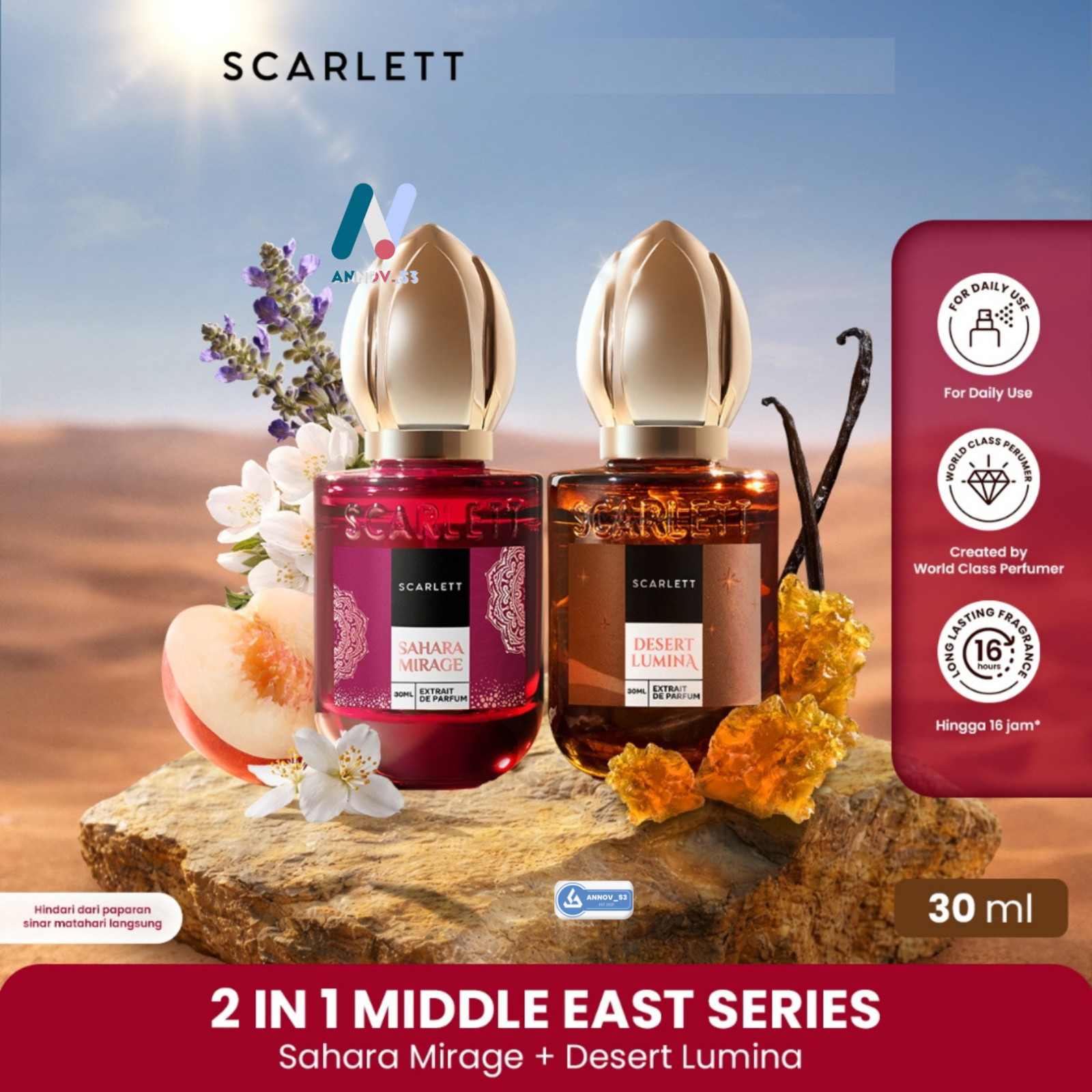 SCARLETT Extrait de Parfum Mix Soft Fragrance Men Woman Long Lasting All Day 2X
