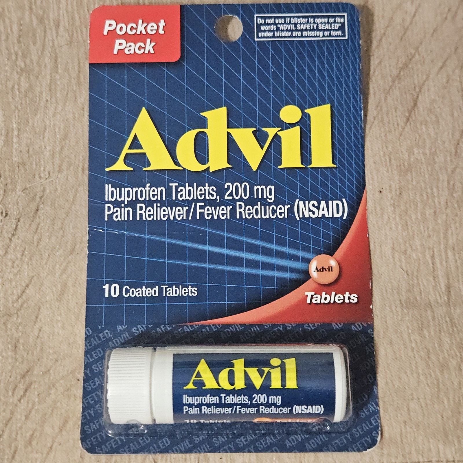 4 Pack Advil Ibuprofen Tablets 200mg Pain Reliever Fever Reducer 10 Tablets ea