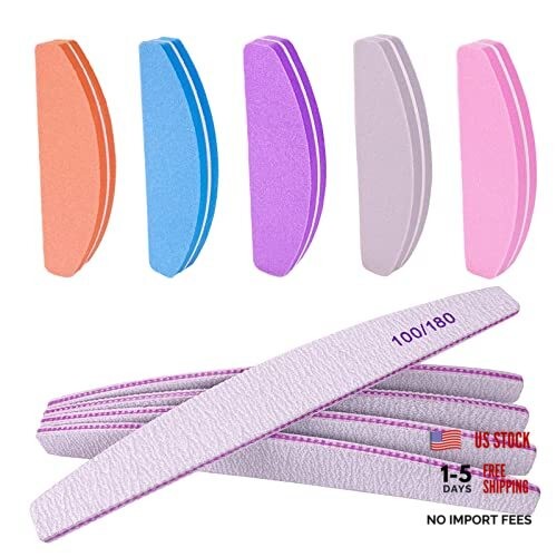Nail File and Buffer (10 Pcs), Buffer Block Nail Files Double Sided 100/180